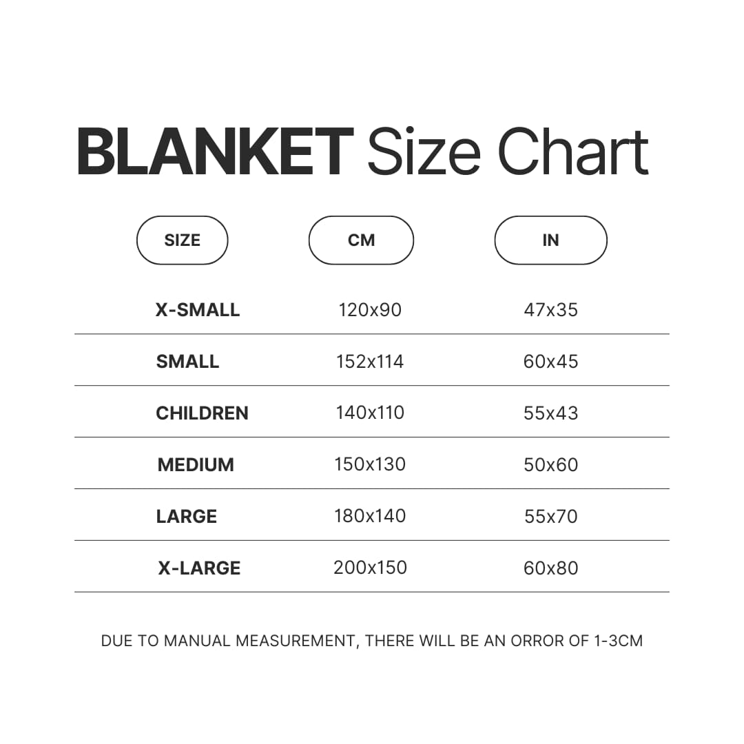 Blanket Size Chart - Overlord Shop