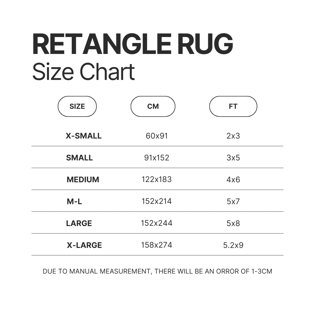 Retangle Rug Size Chart - Overlord Shop