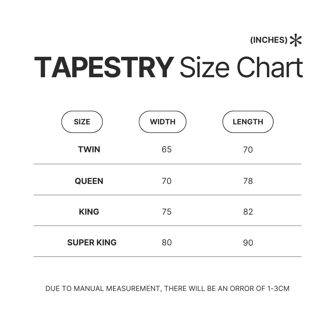 Tapestry Size Chart - Overlord Shop